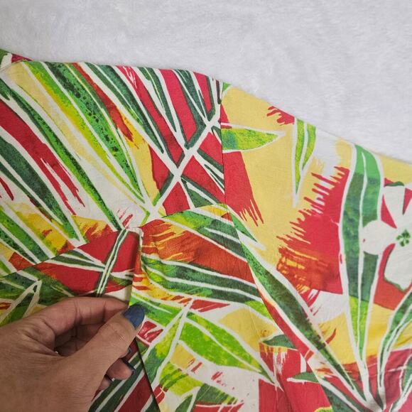 Jams World L Kaimana Red Rayon Buttondown Blouse. Made in Hawaii. Tropical Rare - Picture 12 of 16